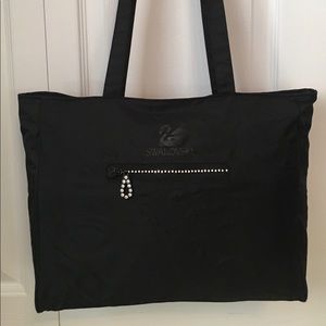 Swarovski black fabric shoulder bag